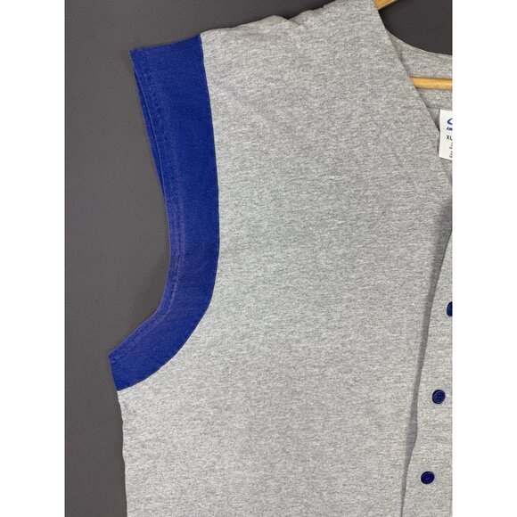 Vintage Y2K New York Mets MLB Baseball Grey Blue Jersey Shirt XL Logo Athletic - Picture 5 of 13